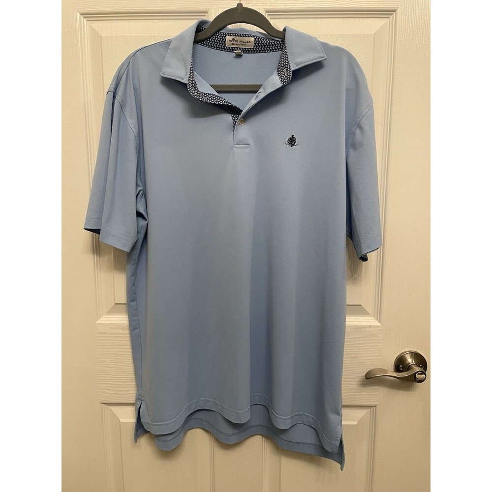 Peter Millar Men’s L Summer Comfort Polo Shirt Blue Golf Performance